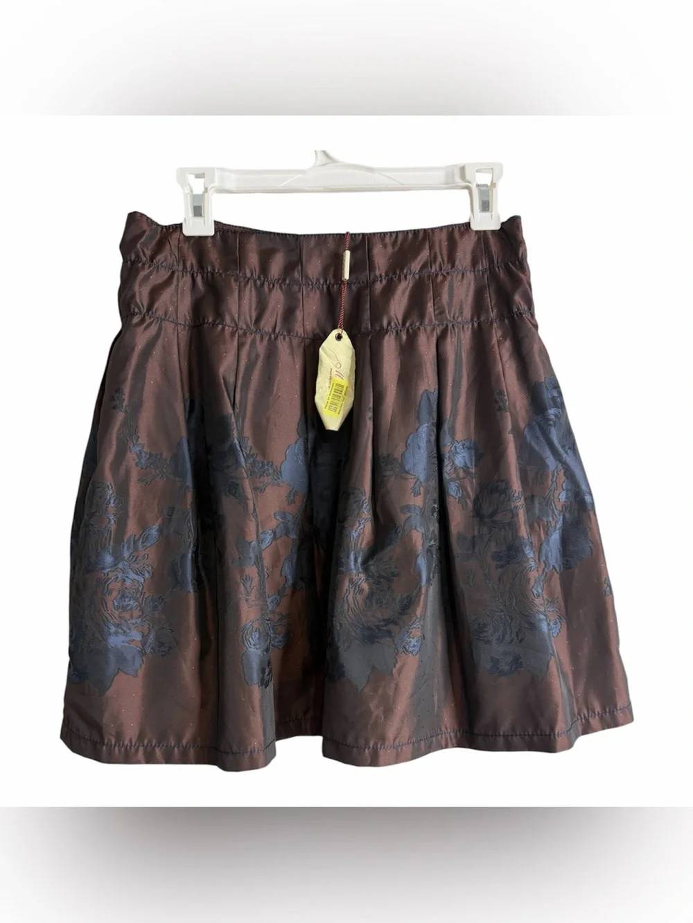 Max Studio Jacquard Floral Skirt Brown Size Small Metallic VTG boho Flared - Picture 1 of 7